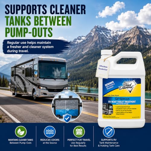 Image of Black Diamond Stoneworks GET SERIOUS RV,Boat,Camper Chemical Toilet Holding Tank Treatment&Deodorizer.Works Faster Than Tablets or Packs in Grey&Black Water. Concentrated with Stress Relief Fragrance