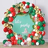 🌲🔔【Decoraciones Navideñas Perfectas】 Con globos de color rojo, blanco y verde, con globos de papel de regalo 4D, que combinan perfectamente con la escena temática de la Navidad, crean un ambiente alegre para usted y su familia y amigos. Disfruten juntos de esta fiesta anual de Navidad.