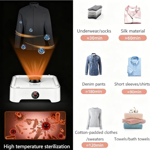 A,Electric Clothes Dryer, Automatic Ironing Machine, Portable Vertical Steam Iron, Clothing Steam Cabinet, 360° Quick-Drying Small Clothes Dryer Without Installation