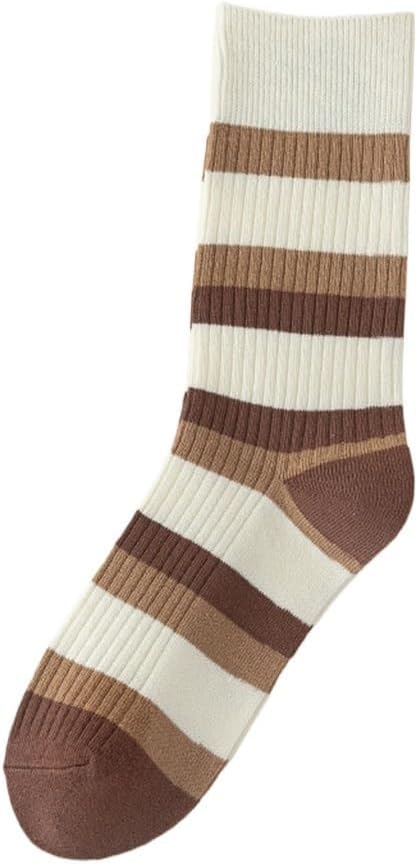 JSEIAJB Pile up Socks Cotton Socks Women S Embroidered Middle Tube Needle Color Matching Socks