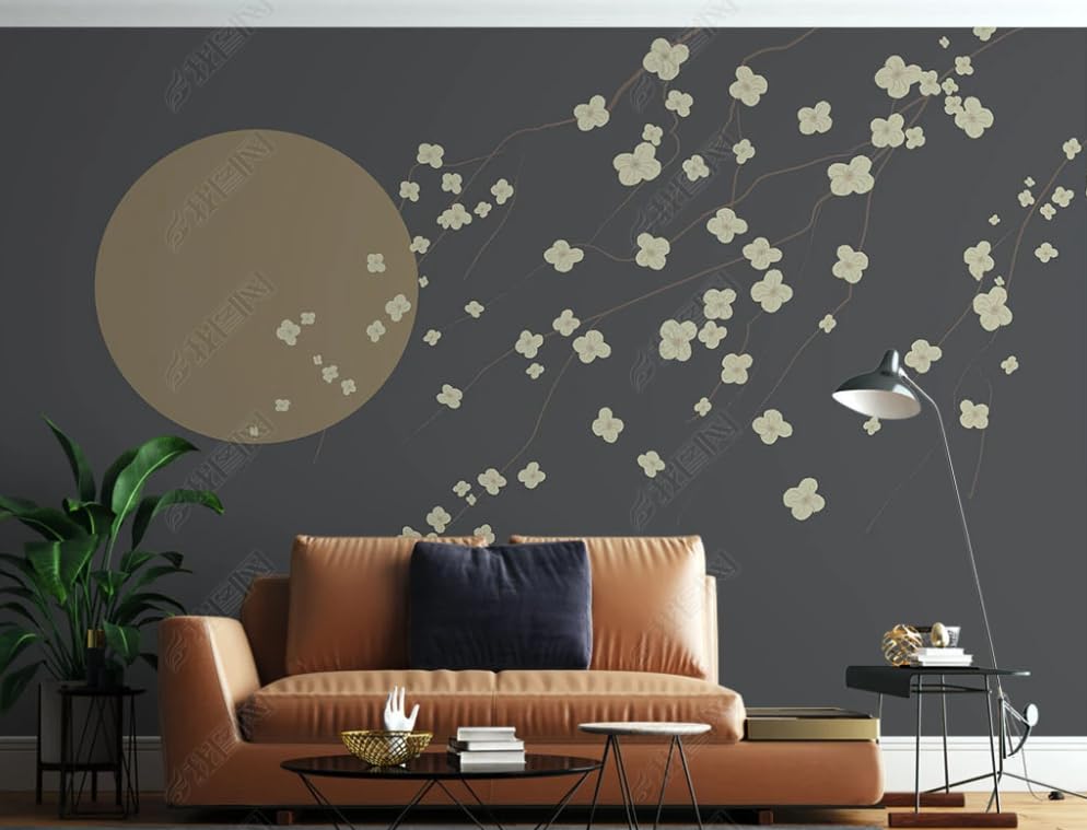 Papier peint intissé fleurs masquage défauts grand poster mural pour chambre