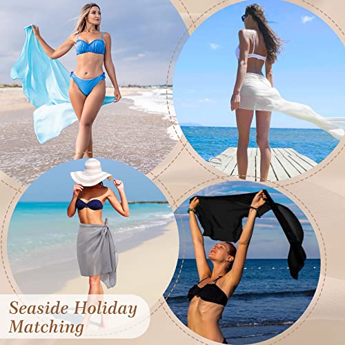 Crowye 12 Pieces Solid Color Chiffon Shawls Long Sun Proof Scarves Wraps Sheer Lightweight Breathable Chiffon Scarf for Women Bridal Wedding Formal Evening Party Accessories, 19.6 x 61 Inch4