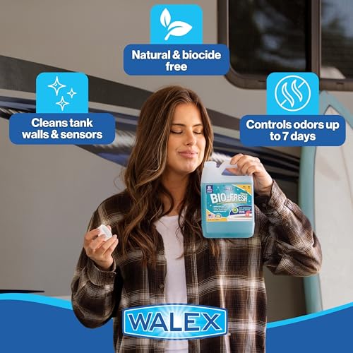 Walex Bio-Fresh Liquid Enzyme Holding Tank Treatment for RV, Camper & Marine - Black Water Tank Deodorizer, Liquifies Waste & Toilet Paper, Septic Tank Safe, Biocide-Free, Ocean Mist, 1 Gallon - Thumbnail 6