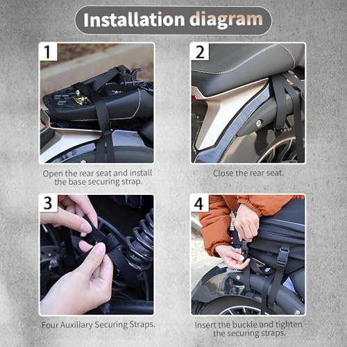 Bolsa trasera para motocicleta impermeable expandible 28L miniatura 6