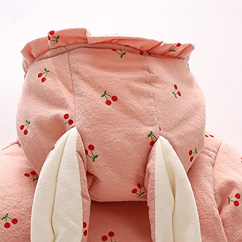 SYNIA Roupa de neve de algodão para meninas, com orelha, de coelho, com capuz, estampa de frutas, is
