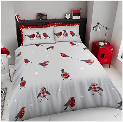 GC GAVENO CAVAILIA Luxury Floral Super King Size Duvet Set Blue Bedding, Easy Care Birds Print Polycotton Reversible Quilt Sets