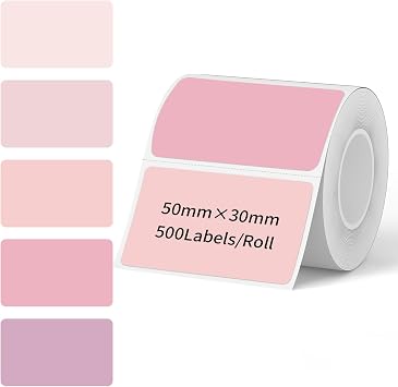 STARLIBOO 1.97 x 1.18 Thermal Labels Stickers, Self-Adhesive Rectangle Direct Thermal Printer Sticker for Price, Barcode, Mailing Pink Gradient, 30 * 50mm