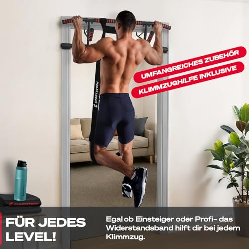 Sportstech, Klimmzugstange Türrahmen + inklusive Klimmzughilfe Pullmate – Ansicht 2