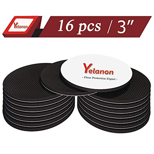 Yelanon Non Slip Furniture Pads - 16pcs 3’’ Chair Leg Floor Protectors Furniture