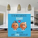Cute Copper Anniversary Card for Husband - 7 Years Together - Happy 7th Wedding Anniversary Cards for Husband from Wife, 145mm Greeting Cards Anniversaries - Image 3