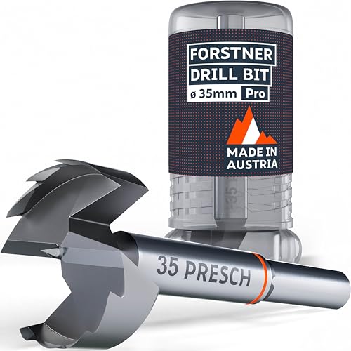 Presch Forstner Drill Bit Ø 35mm - drill bit for wood with high-precision centering point for perfect round holes - Reliable performance with optimized longevity