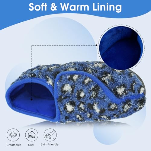 Image of Git-up Women Soft wide Slippers Memory Foam Closed Toed Diabetic Arthritis Edema House Slippers