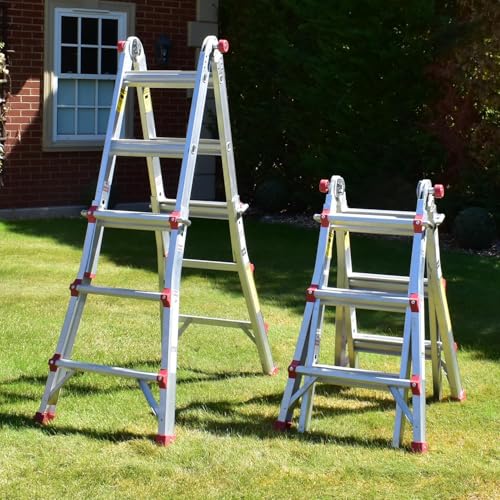 Image of BPS® Telescopic Multi Purpose Ladders | Aluminium Ladder | Step Stair Ladder | 150kg Weight Rating | EN131 Certified | Size: 3.00m