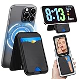 MODONG スマホスタンド マグセーフ カードケース Magsafe対応 スマホ カードケース 薄型 2026年新登場 超強磁力 薄型 軽量 カード収納 マグネット 角度調節 折りたたみスタンド ウオレット ウォレット 財布 マグセーフ スタンド 持ち歩き便利 対応iPhone 17/16/15/14/13/12シ (A,ブラック)