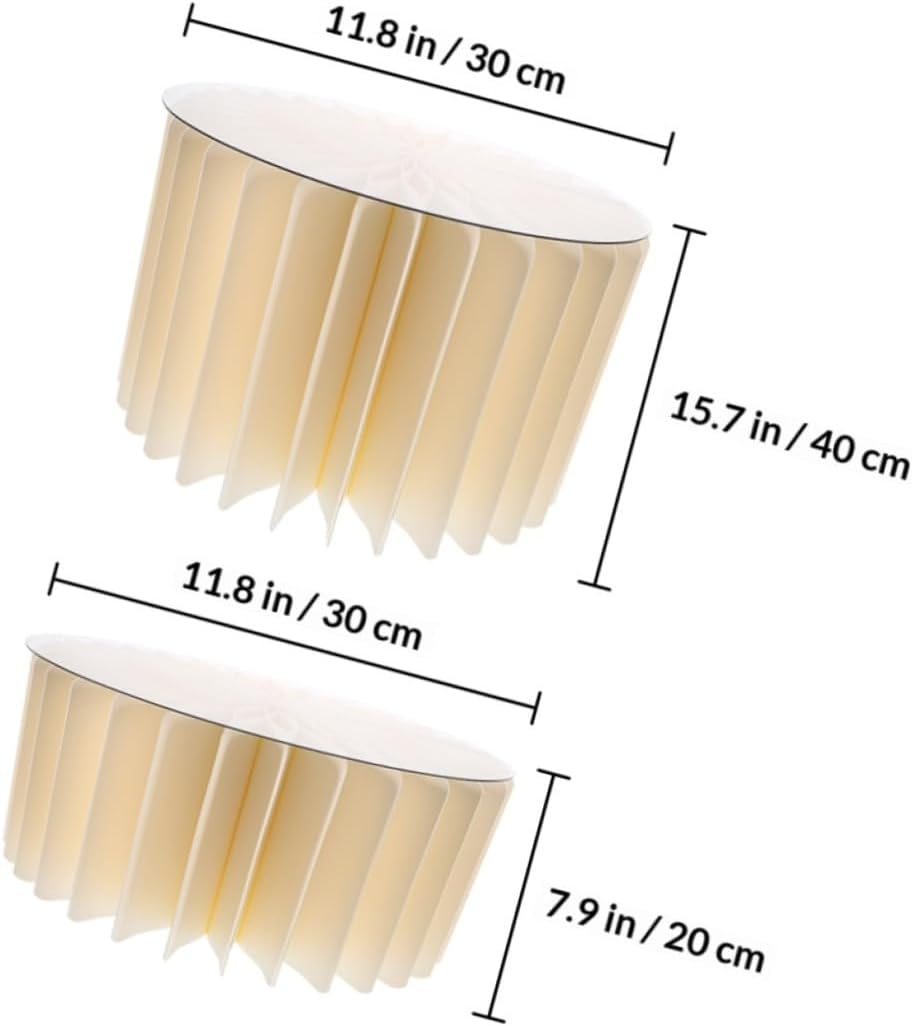 White Foldable Cylinder Pedestal Stands for Party 2pcs Set, round Paper Cake Display Columns with Reinforced Design, Wedding Centerpiece Table Backdrop Decor