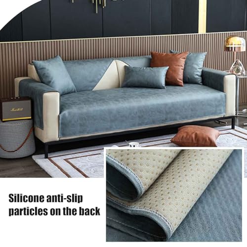 Housse de canapé d'angle imperméable bleu 90x210 cm - 5