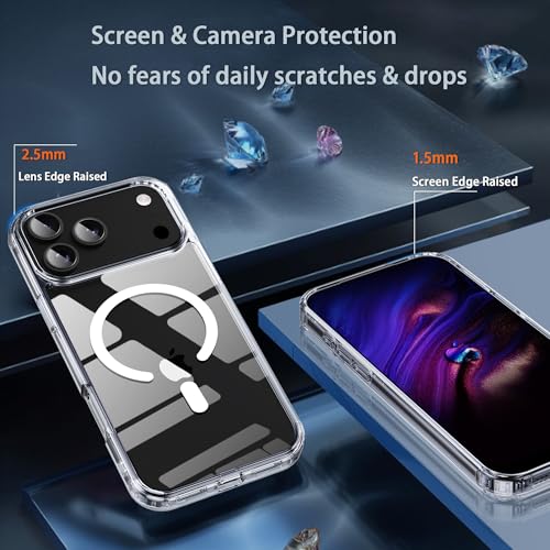 Image of iPhone 17 Pro Max Clear Case, with Screen Protector X1, Compatible with MagSafe,Anti-Yellowing (Transparent iPhone 17 pro max)