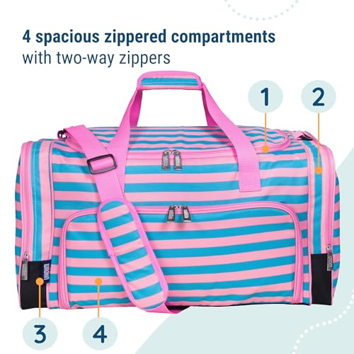 Image of Wildkin Kids Weekender Duffel Bag - Carry-On Size for School, Travel, & Sleepovers