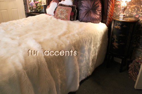 Premium Faux Fur King Size Bedspread/Throw Blanket/Luxury Soft White Bear Faux Fur /96" X 120" / Other Sizes, Colors Available/New #TOP3