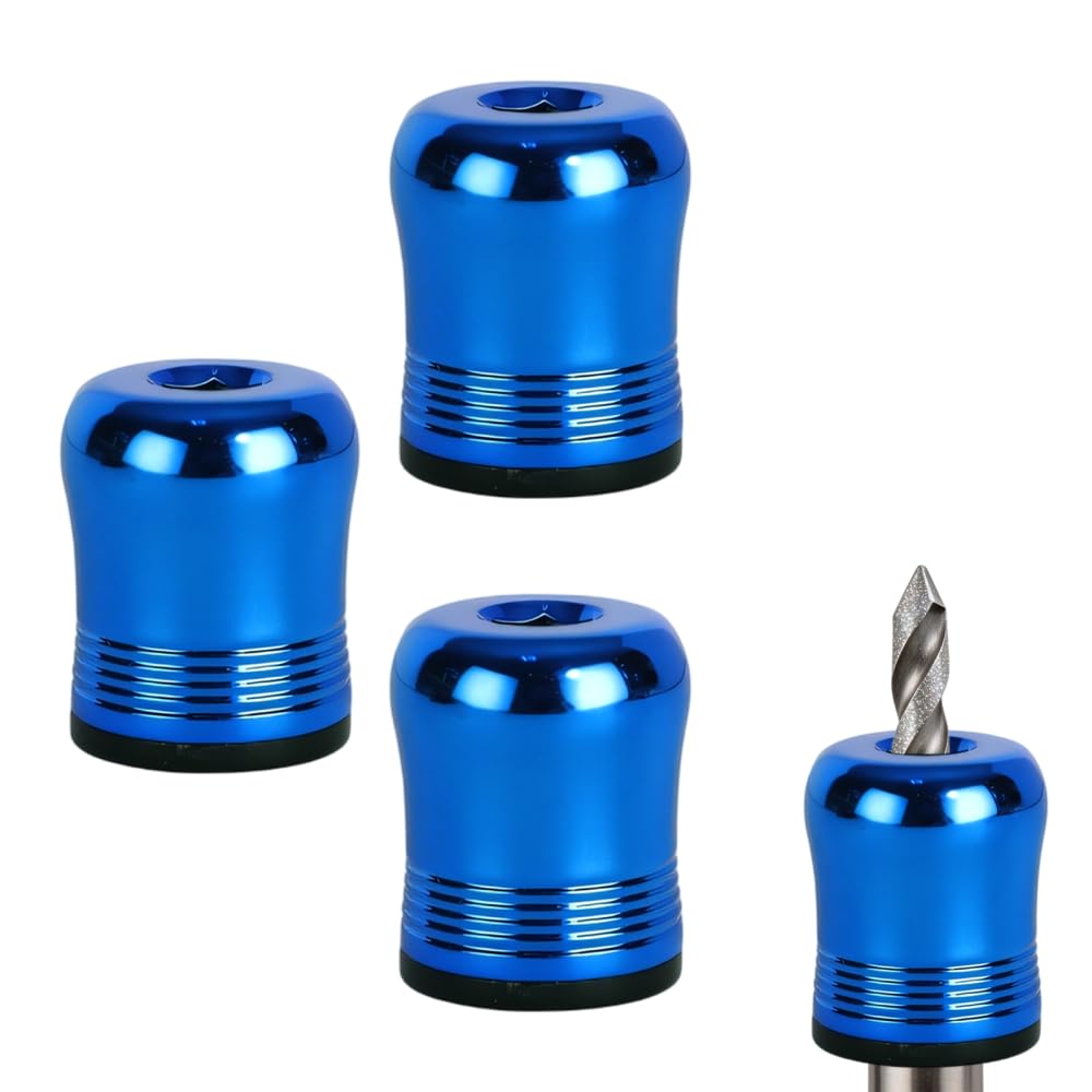 3PCS Aluminum Alloy Magnetic Ring for 6.35mm Screwdriver Bits, Magnetic & Demagnetizer Tool, Magnetizer Magnet Head for Drill Bit Tools