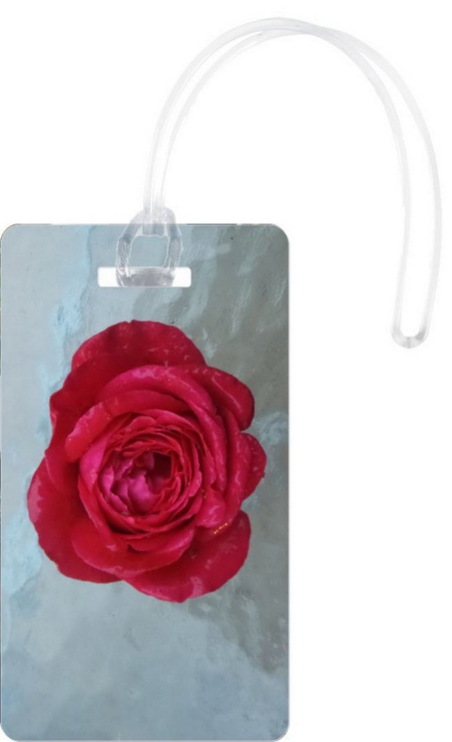 Red Rose with Raindrops Design Flexi, White, One Size
