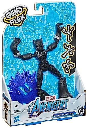 MARVEL Avengers Bend n Flex Action Figure Toy, 6-Inch Flexible Black Panther Figure, For Kids Ages 4 And Up