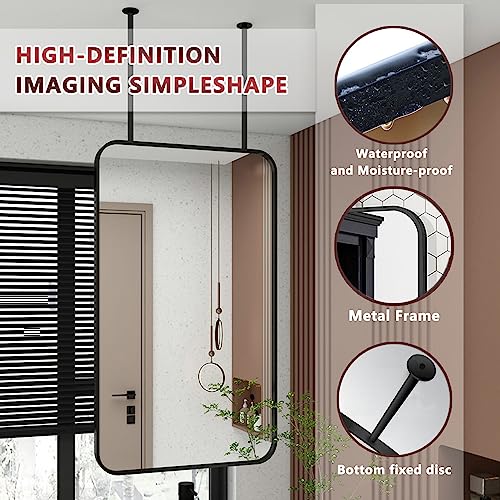 Miroir carré rectangulaire suspendu pour optimiser les petits murs