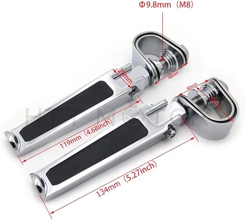 Miniatura 7 de HTTMT MT215-056- Estriberas cromadas con abrazadera en U de 1 "- 1.25" 1 14" 1 14 pulgadas compatibles con Harley Sportster Springer Street Bob