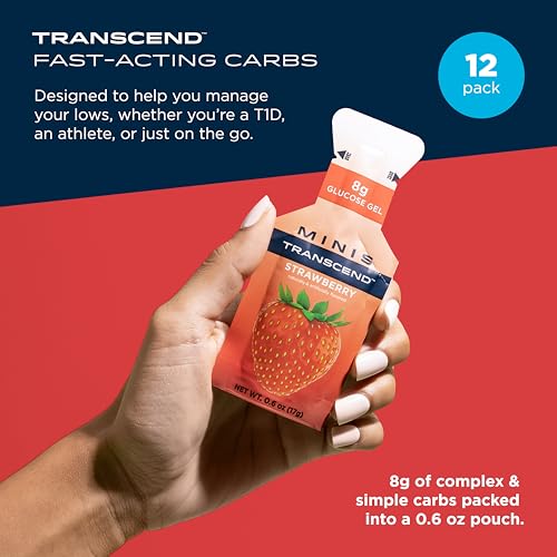 Transcend Foods Mini Strawberry Gel (.6 oz, Pack of 12) Fast-Acting Carb Gel Strawberry Flavor – Travel Size, Caffeine Free, Gluten Free - Thumbnail 2