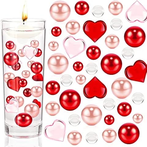 Water Pearls Transparent Valentine's Day Christmas Vase Filler Pearl Decoration for Plants in Vase, Floating Pearls Transparent Water Beads for Wedding Valentine's Day Decoration (A) Cover