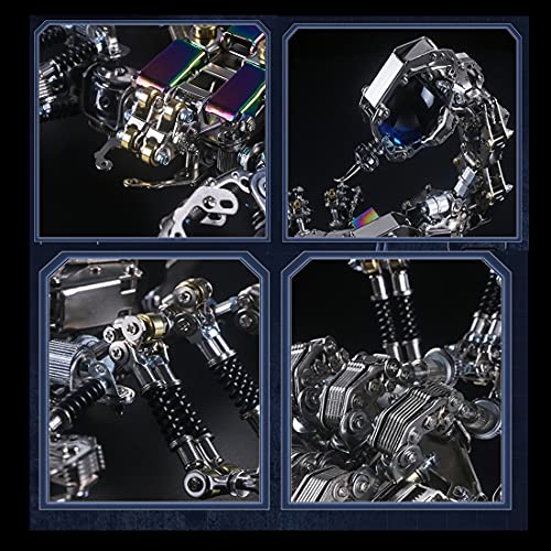 Zestaw 1636 elementów samodzielnego złożenia mechanicznego skorpiona, metalowy model zgniatania, wersja pudełkiem dźwiękowym (bezprzewodowe połączenie Bluetooth)