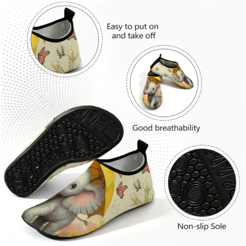 Zapatos acuáticos de playa con diseño de elefante y girasoles para piscina y surf 4