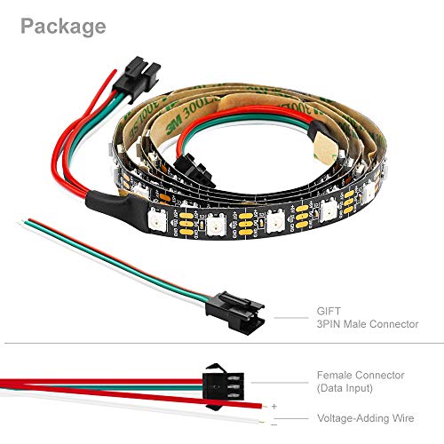 Btf-Lighting WS2812B1M60LB30 Ws2812B Ic Rgb 5050Smd Pure Gold Individual Addressable Led Strip 3.28Ft 60Led 60Led/M Flexible Full Color Ip30 Dc5V thumb #5