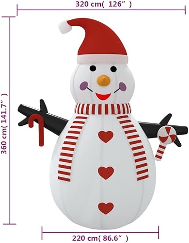 Vista 12 de Muñeco de nieve inflable de Navidad extra grande de 15.1 pies con luces LED, muñeco de nieve inflable para decoración de Navidad al aire libre