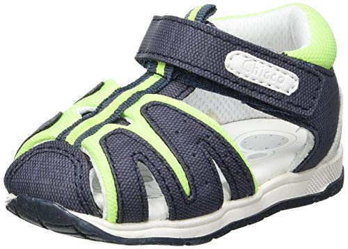 Chicco Sandalo Gaby Sandale Garçon en cuir bleu taille 22 pour les premiers pas