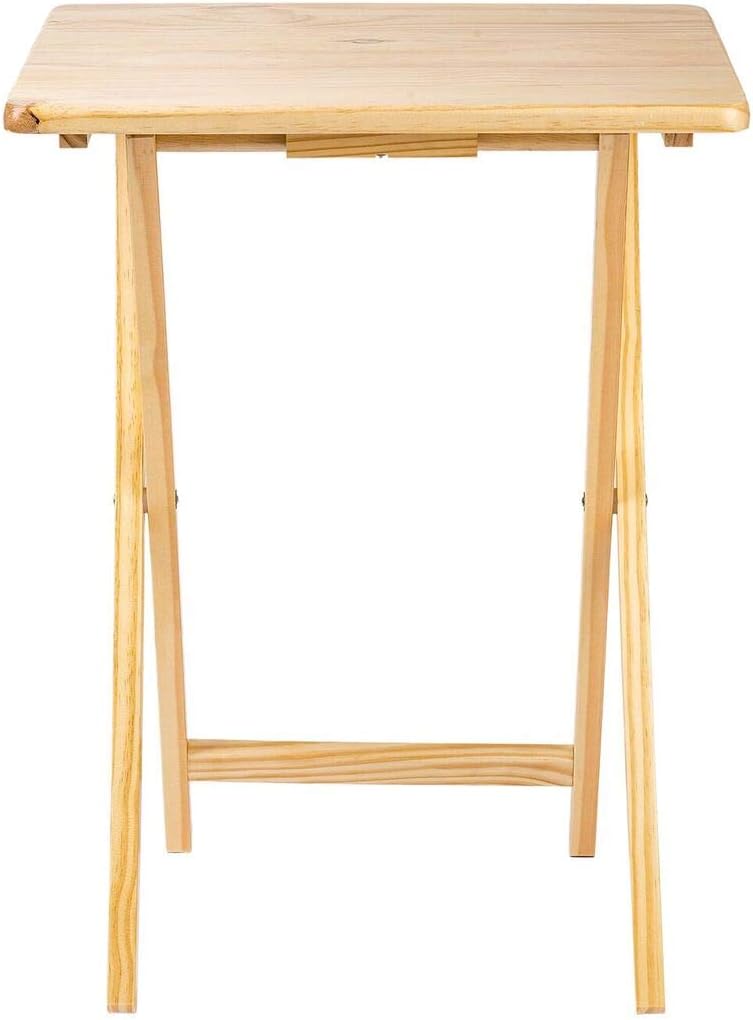 MFS Basics Classic TV Dinner/Snack 4 Table Set with Holder - Natural