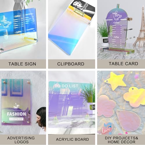 Image of 2Pack 12X16 Iridescent Acrylic Sheets for DIY Art Projects, Crafting Projects, Display Project, Signs, Painting