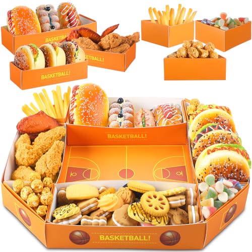 SiliFine Basketball Stadium Paper Food Trays for Parties