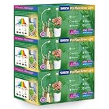 SANSI Grow Lights for Indoor Plants, ETL Listed Pot Clip LED Plant Lights for Indoor Growing, Full Spectrum, 4-Level Dimmable, Auto On Off 3 6 12 Hrs Timer for Small Plants,Garden Gift White 5V 6-Pack