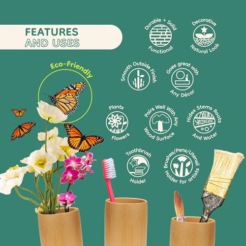 Bamboomn 6936739952157A Natural Bamboo Flower Vase/Holder thumb #1