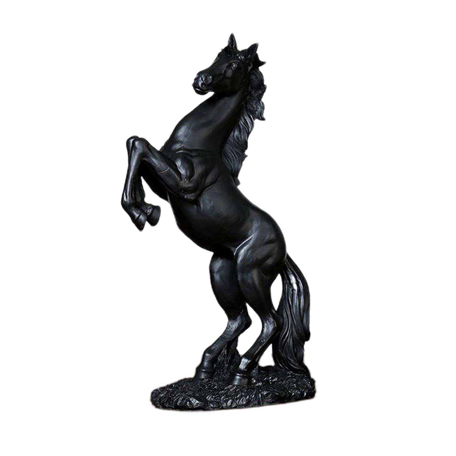 Loviver Black Nordic Resin Horse Statue Running Horse Sculpture Animal Figure Desk Decorative Ornamentation Collection Gift,
