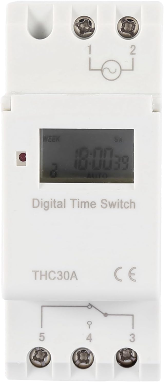 Digital Timer Switch Programmable Heavy Duty 30A Time Control Relay with Industrial Grade Chip for Street Lights Neon Signs Production Equipment AC DC 12V (110V)