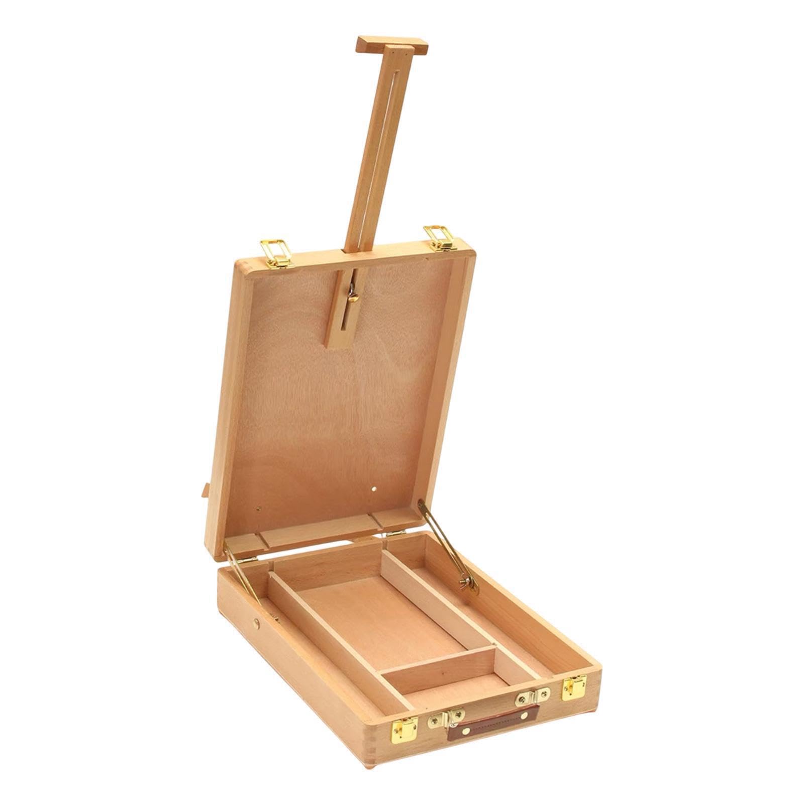 Ailan Boîte de rangement pour matériel d'art : chevalet pour les amateurs de peinture à la recherche d'un rangement durable avec un espace intérieur. Chevalet table en bois réglable pour le