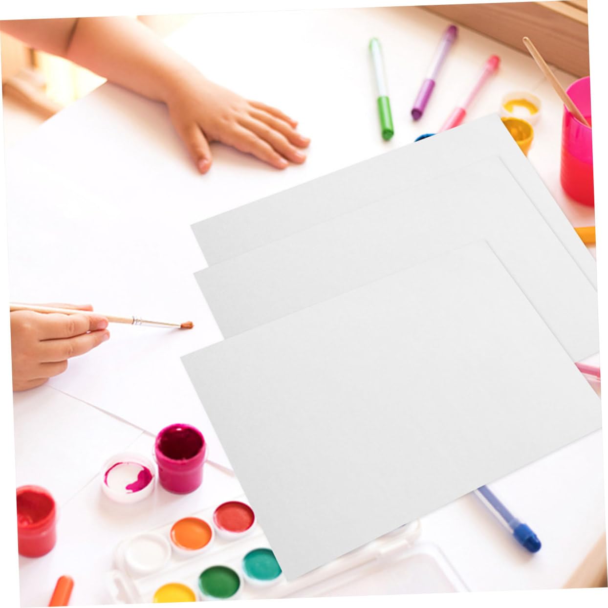 Weiße Aquarellpapier 100 Blatt Dickes Malpapier für Malerei | Glattes Malerpapier, Stabile Oberfläche für Vielfältige Techniken, Künstlerpapier im Praktischen Vorratspack