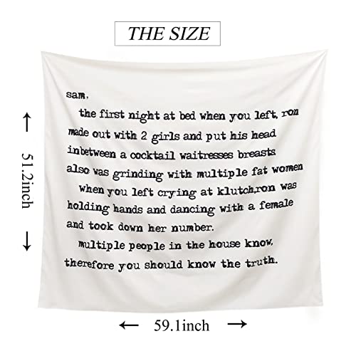 Dessozar Jersey Shore Tapestry With Words Letter To Sammi 3D Boutique Words Retro Tapestry For Party Wall Hanging Home Decor For Living Room Bedroom College Dorm (59.1 X 51.2 Inches) #TOP6