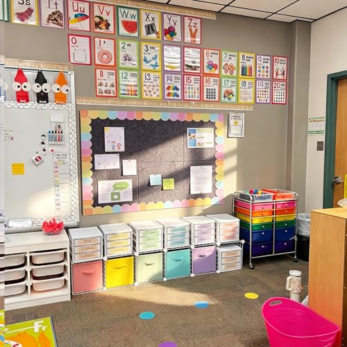 36" x 24" Large Felt Bulletin Board Self Adhesive with Scalloped Borders Classroom Felt Bulletin Board Background Decorations for Back to School Wall Decor Teacher DIY Craft, Black - Image 4