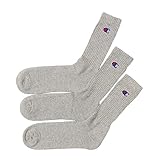 [チャンピオン] ハイソックス 無地ソックス (3足組) フルパイル ワンポイントロゴ フルレングスソックス3P CMSCY001 メンズ ヘザーグレー 25.0-27.0 cm