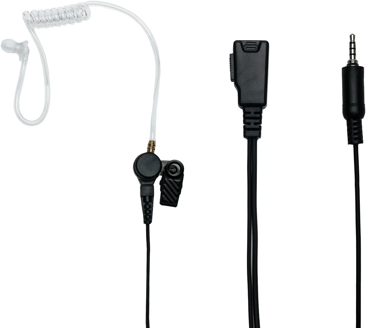 Acoustic Tube Earpiece Headset with PTT Mic Compatible for Yaesu VX-6R VX-7R VX-170 FT-270 Standard Horizon HX210 HX400 HX870 HX750S HX890 Walkie Talkie 2 Way Radio 5Pack