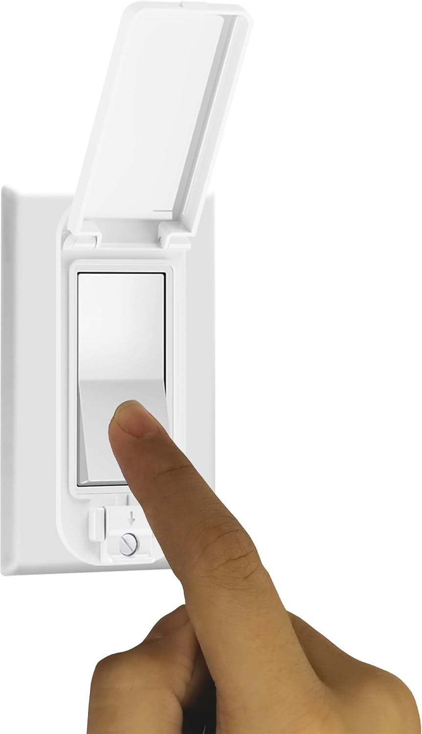 2 Pack Rocker Light Switch Cover Guard, Baby Proof, White image 5