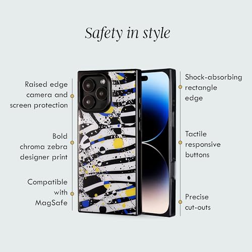 Image of COCOMII Rectangle for iPhone 15 Pro Case, Bold Chroma Zebra